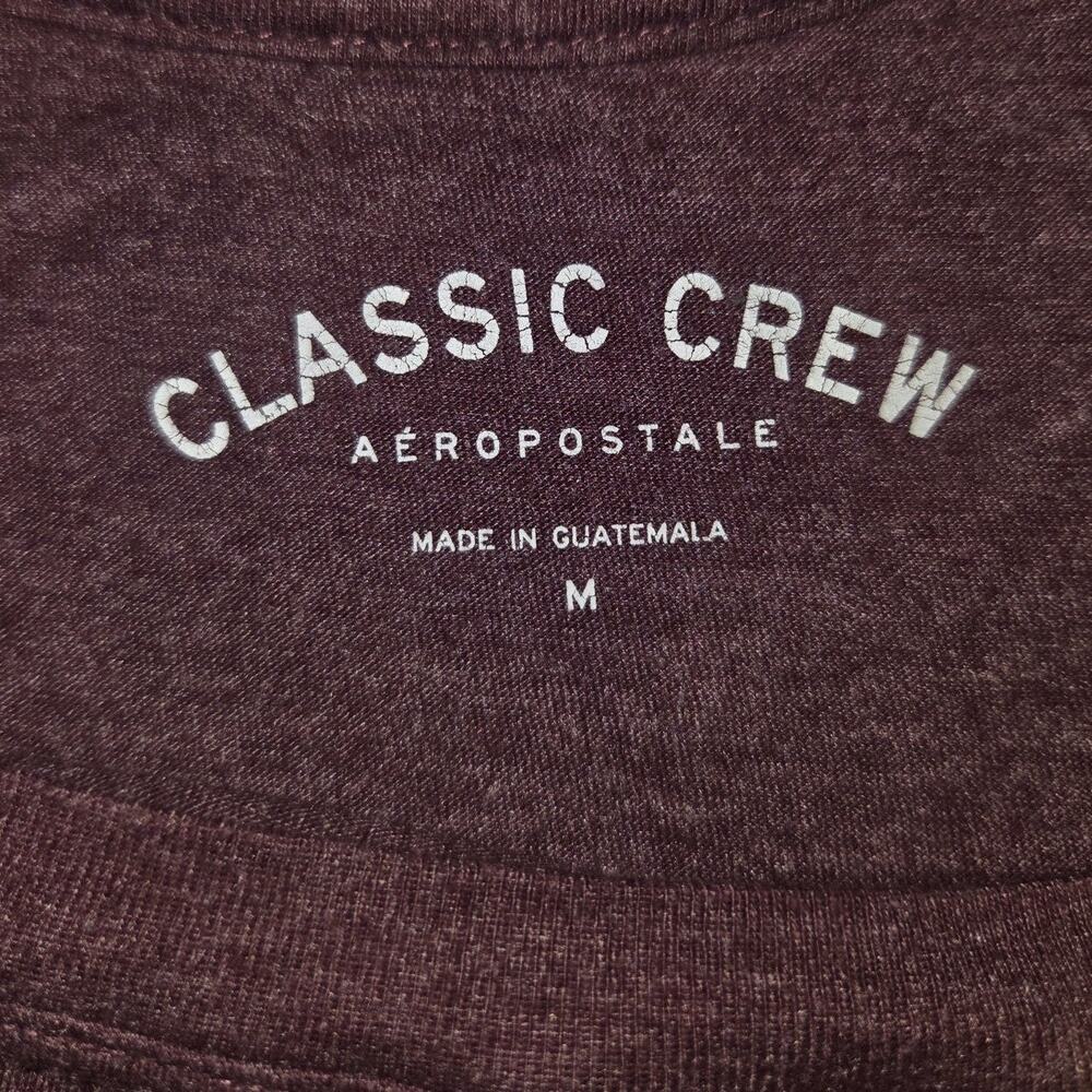 Aeropostale Women Classic Crew Short Sleeve T-Shirt Burgundy Heather Size M - Picture 2 of 4
